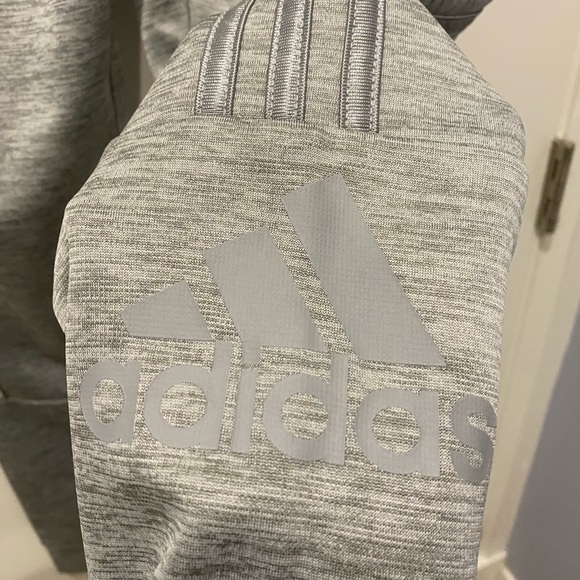 2/$10 Adidas Silver and Gray Joggers Sweatpants Three Stripes Girls Large - Picture 3 of 4